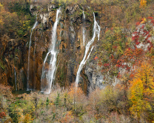 Fototapeta premium Waterfall in Plitvice National Park, Croatia, Europe