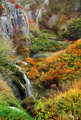 Waterfall in Plitvice National Park, Croatia, Europe