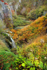 Waterfall in Plitvice National Park, Croatia, Europe