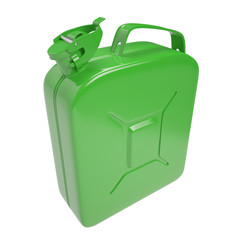 Jerrycan, container for fuel. Canister of gasoline by isolated