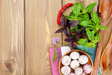 Fresh farmers tomatoes and basil