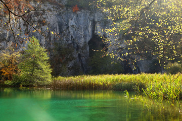 Naklejka premium Plitvice National Park, Croatia, Europe - Autumn colors