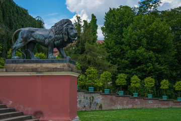 Lion - sculpture in front of the castle