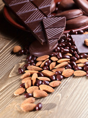 chocolate and almond nuts