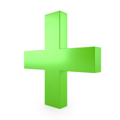 High resolution 3d image, green plus medical
