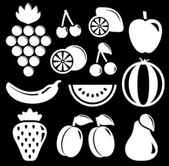 set white fruit silhouette