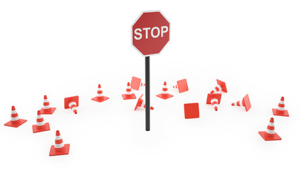 Warning stop sign