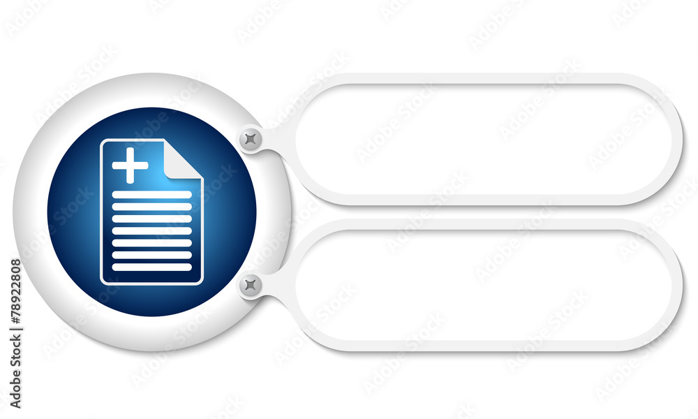Poster white frames and document icon and plus symbol