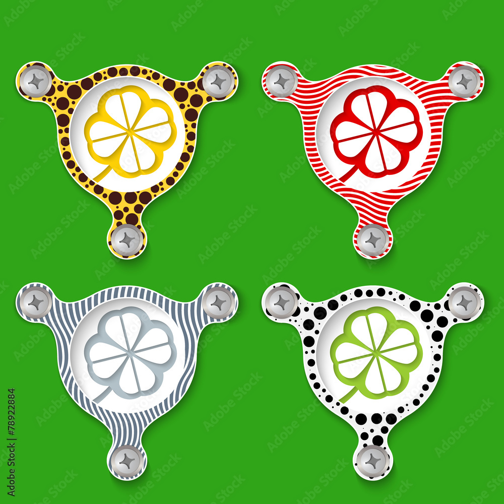 Poster abstract objects with screws and cloverleaf