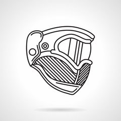 Paintball helmet flat line vector icon