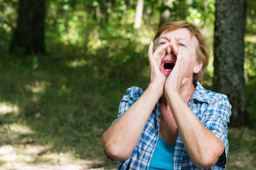 grandmother screaming in the woods help