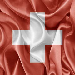 Satin Swiss flag