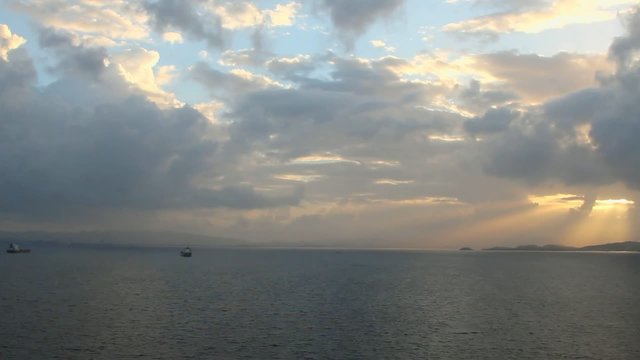 Sunrise on sea. Martinique