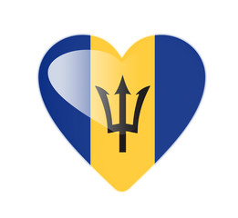 Barbados 3D heart shaped flag