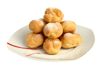 eclair cake isolated on white background