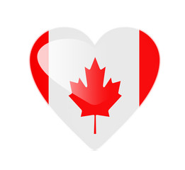 Obraz premium Canada 3D heart shaped flag