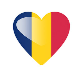 Chad 3D heart shaped flag