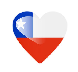 Flag of Chile.Chile 3D heart shaped flag