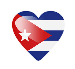 Cuba 3D heart shaped flag