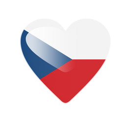 Czech Republic 3D heart shaped flag