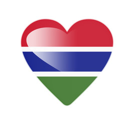 Gambia 3D heart shaped flag