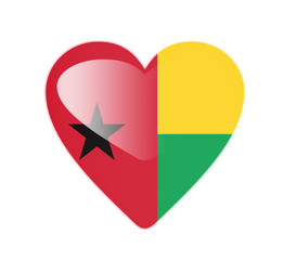 Guinea-Bissau 3D heart shaped flag