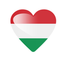Hungary 3D heart shaped flag
