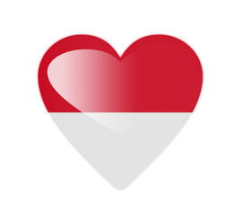 Indonesia 3D heart shaped flag