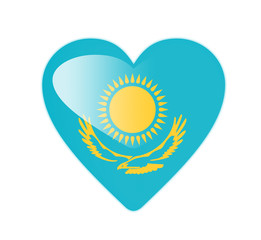 Kazakhstan 3D heart shaped flag
