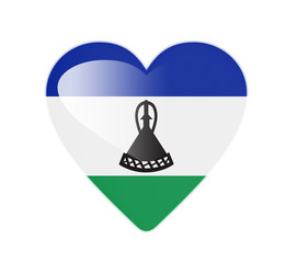 Lesotho 3D heart shaped flag