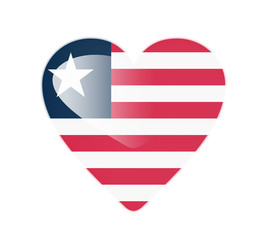 Liberia 3D heart shaped flag