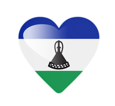 recommend clip art: Lesotho 3D heart shaped flag