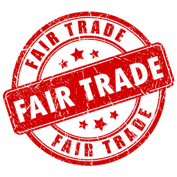 Fair trade vector stamp