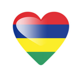 Mauritius 3D heart shaped flag