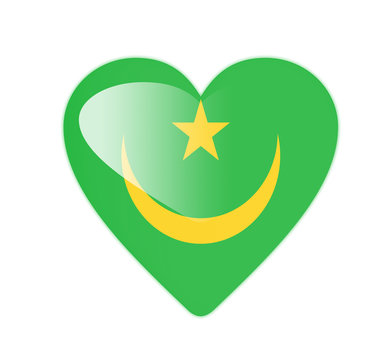 recommend clip art: Mauritania 3D heart shaped flag