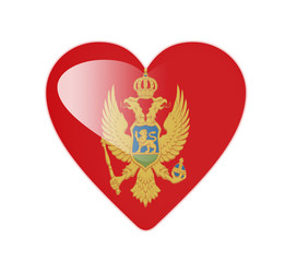 Montenegro 3D heart shaped flag