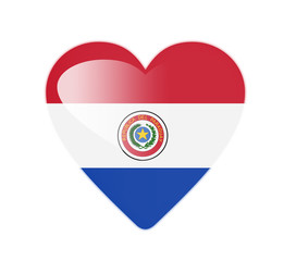 Paraguay 3D heart shaped flag