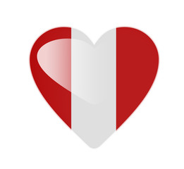 Peru 3D heart shaped flag