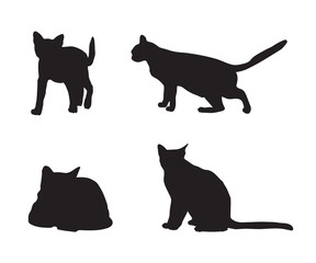 black silhouettes of cats