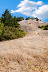 California dry grass during drought. Clouds but no rain