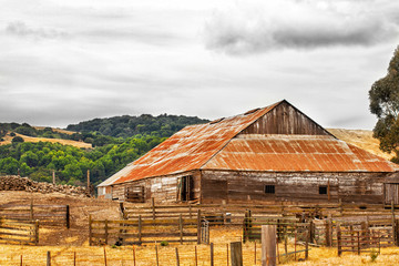 Landscape with an old barn