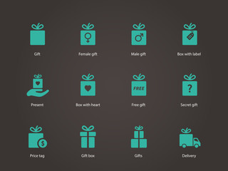 Present box icons.