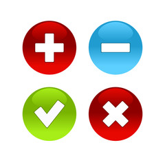 Fototapeta premium Buttons with check marks.