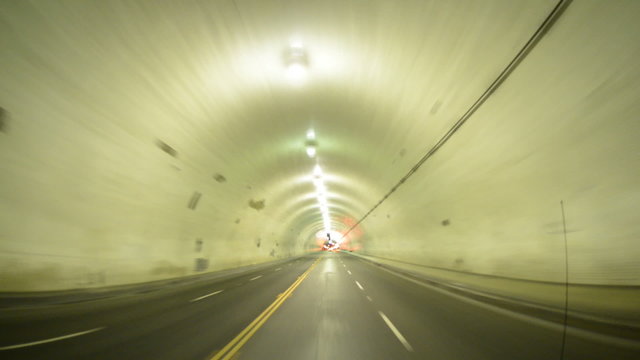 POV Time Lapse Driving  Los Angeles Tunnel at Night