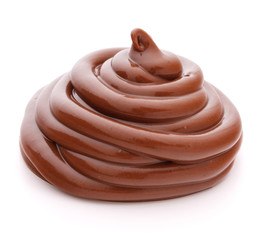 Chocolate cream swirl isolated on white background cutout