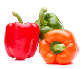Sweet bell pepper isolated on white background cutout