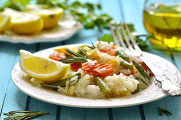 Rice with vegetable.