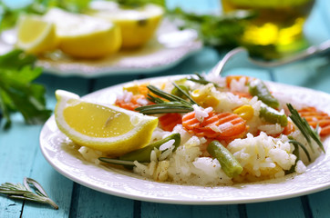 Rice with vegetable.