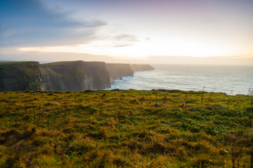 Cliffs of Moher at sunset in Co. Clare Ireland Europe.