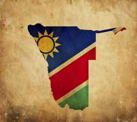 Vintage map of Namibia on grunge paper